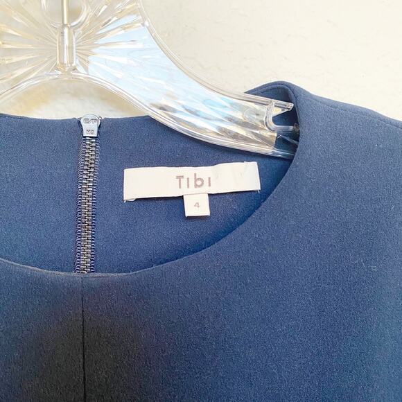 Tibi Bell Sleeve Dress in Midnight Navy 4 - Picture 10 of 11